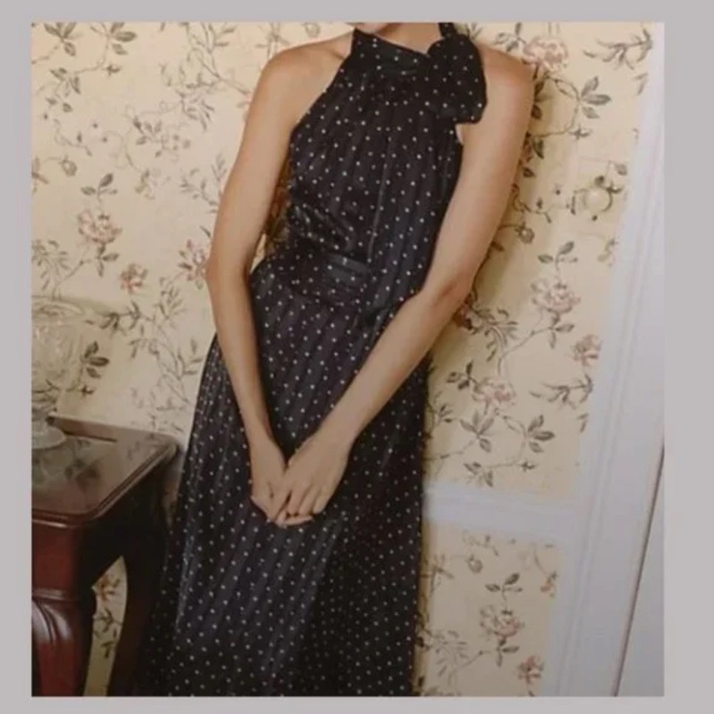 Sachin + Babi Black Polka Dot Halter Dress